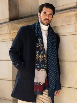 Edoardo (blue) - Soft And Lightweight Italian Scarf From 100% Wool 19 Edoardo (blue) - Soft And Lightweight Italian Scarf From 100% Wool -Fratelli Orsini Shop Fratelli orsini scarf wool cashmere men 3