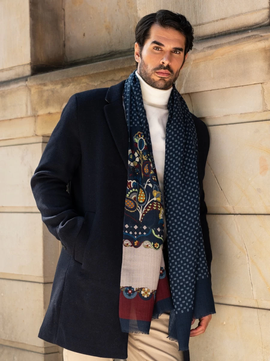 Edoardo (blue) - Soft And Lightweight Italian Scarf From 100% Wool 9 Edoardo (blue) - Soft And Lightweight Italian Scarf From 100% Wool - Image 9