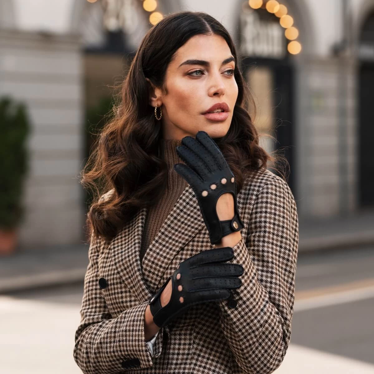 Maria (black) - Italian Driving Gloves Made Of American Deerskin Leather 5 Maria (black) - Italian Driving Gloves Made Of American Deerskin Leather - Image 5