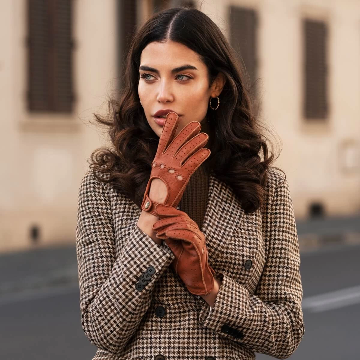 Maria (brown) - Italian Driving Gloves Made Of American Deerskin Leather 3 Maria (brown) - Italian Driving Gloves Made Of American Deerskin Leather - Image 3