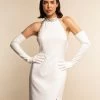 Gabriella (white) - Italian Unlined 16-button Length Leather Bridal / Opera Gloves
