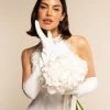 Gabriella (white) - Italian Unlined 12-button Length Leather Bridal / Opera Gloves