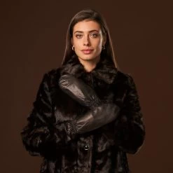Gianetta (black) – Italian Lambskin Mittens With Luxurious Lambswool Lining -Fratelli Orsini Shop Gianetta 1