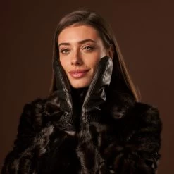 Gianetta (black) – Italian Lambskin Mittens With Luxurious Lambswool Lining -Fratelli Orsini Shop Gianetta 3