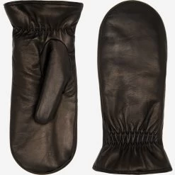 Gianetta (black) – Italian Lambskin Mittens With Luxurious Lambswool Lining