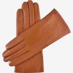 Isabella (cognac) - Italian Lambskin Leather Gloves With Cashmere Lining