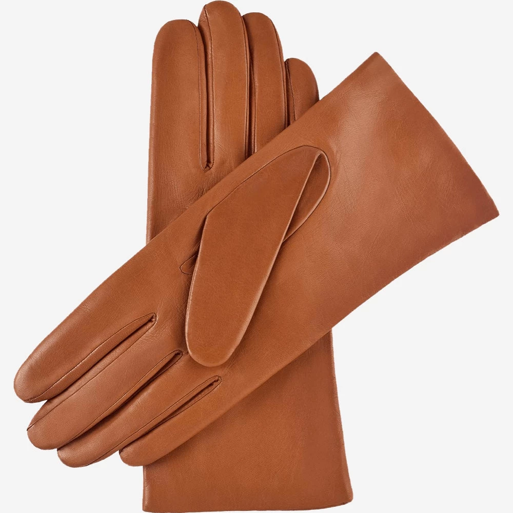 Isabella (cognac) - Italian Lambskin Leather Gloves With Cashmere Lining 2 Isabella (cognac) - Italian Lambskin Leather Gloves With Cashmere Lining - Image 2