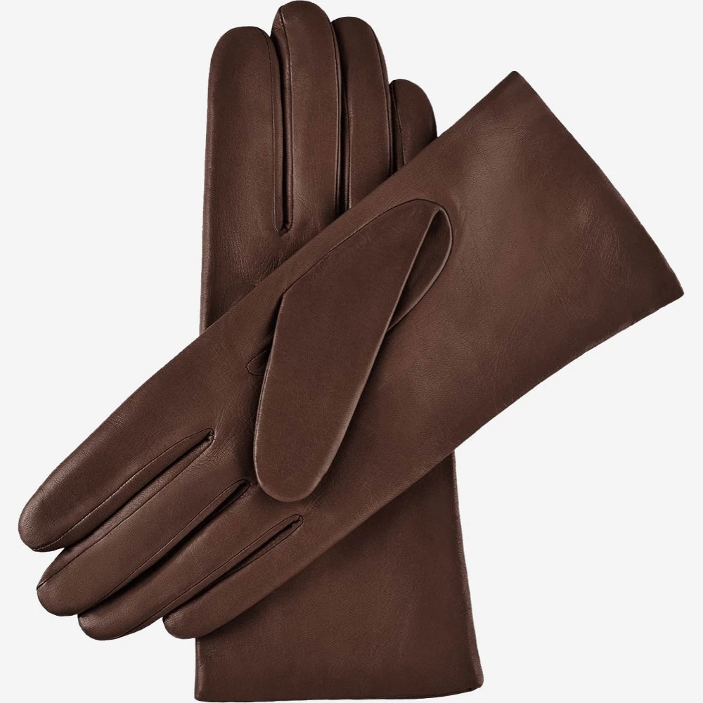 Isabella (brown) - Italian Lambskin Leather Gloves With Cashmere Lining 2 Isabella (brown) - Italian Lambskin Leather Gloves With Cashmere Lining - Image 2