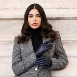 Isabella (navy) - Italian Lambskin Leather Gloves With Cashmere Lining -Fratelli Orsini Shop Isabella 1 bc90f153 1cbd 4507 b2d8 a0e7eb00f20a