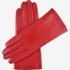 Isabella (red) - Italian Lambskin Leather Gloves With Cashmere Lining & Touchscreen Feature