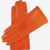 Isabella (orange) - Italian Lambskin Leather Gloves With Luxurious Cashmere Lining