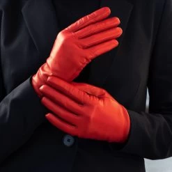 Isabella (red) - Italian Lambskin Leather Gloves With Cashmere Lining -Fratelli Orsini Shop Isabella 4 208700f6 360e 4c99 8969 50dbc9feffdc