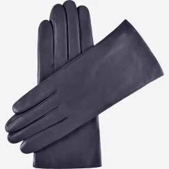 Isabella (navy) - Italian Lambskin Leather Gloves With Cashmere Lining & Touchscreen Feature