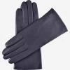 Isabella (navy) - Italian Lambskin Leather Gloves With Cashmere Lining