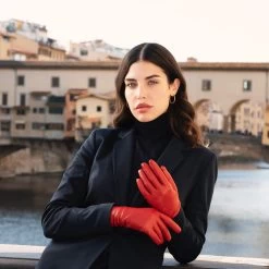 Isabella (red) - Italian Lambskin Leather Gloves With Cashmere Lining -Fratelli Orsini Shop Isabella 5 df17da13 849a 45da b773 78fe6b922f38