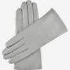 Isabella (grey) - Italian Lambskin Leather Gloves With Cashmere Lining