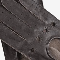 Leonardo (dark Brown) - Italian Driving Gloves Made Of American Deerskin Leather -Fratelli Orsini Shop Leonardo 10