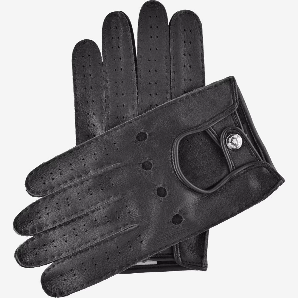 Leonardo (black) - Italian Driving Gloves Made Of American Deerskin Leather 1 Leonardo (black) - Italian Driving Gloves Made Of American Deerskin Leather