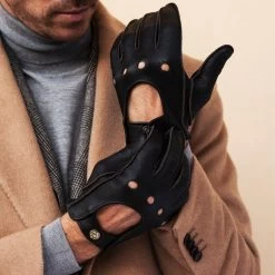 Leonardo (dark Brown) - Italian Driving Gloves Made Of American Deerskin Leather -Fratelli Orsini Shop Leonardo 2