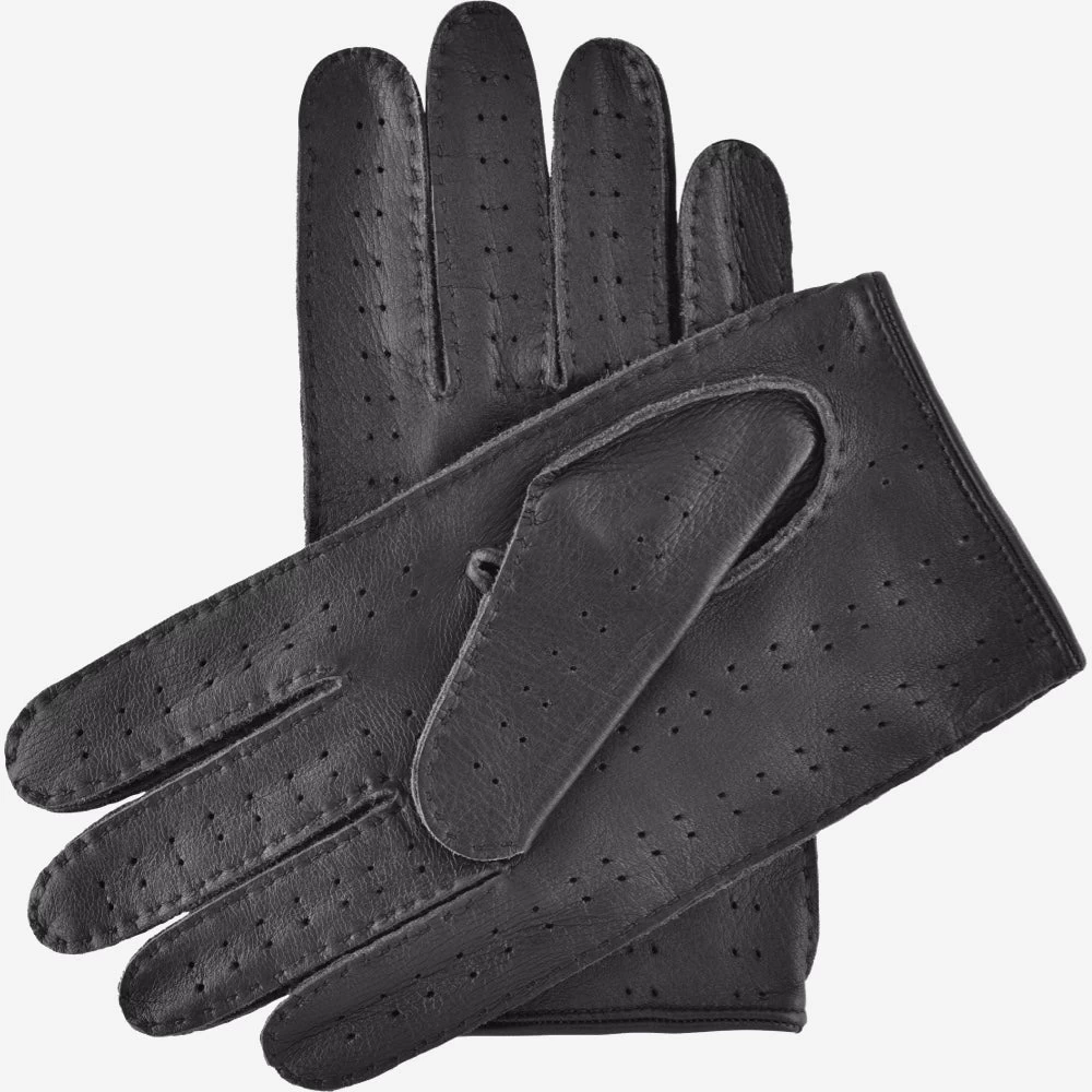 Leonardo (black) - Italian Driving Gloves Made Of American Deerskin Leather 2 Leonardo (black) - Italian Driving Gloves Made Of American Deerskin Leather - Image 2