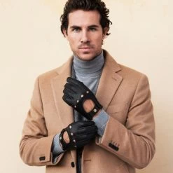 Leonardo (dark Brown) - Italian Driving Gloves Made Of American Deerskin Leather -Fratelli Orsini Shop Leonardo 3