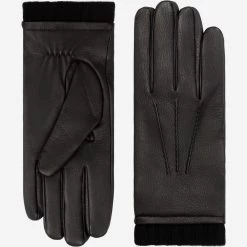 Lorenzo (black) - Italian Gloves Made Of American Deerskin Leather With Cashmere Lining