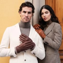 Lorenzo (brown) - Italian Gloves Made Of American Deerskin Leather With Cashmere Lining -Fratelli Orsini Shop Lorenzo 3
