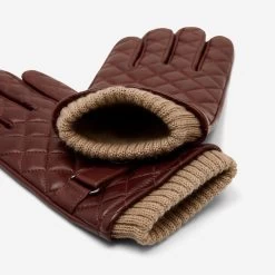 Luca (brown) - Italian Lambskin Leather Gloves With Cashmere Lining And Checkered Pattern 19 Luca (brown) - Italian Lambskin Leather Gloves With Cashmere Lining And Checkered Pattern -Fratelli Orsini Shop Luca brown lambskin leather gloves men fratelli orsini 4