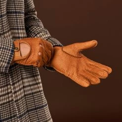 Marcello (brown) – Luxurious Italian Peccary Driving Gloves -Fratelli Orsini Shop Marcello 2
