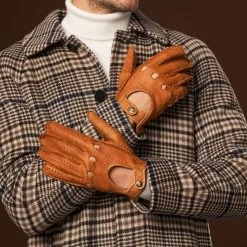 Marcello (brown) – Luxurious Italian Peccary Driving Gloves -Fratelli Orsini Shop Marcello 5