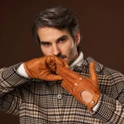 Marcello (brown) – Luxurious Italian Peccary Driving Gloves -Fratelli Orsini Shop Marcello 6