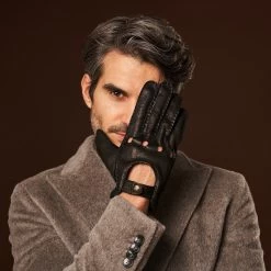 Marcello (black) – Luxurious Italian Peccary Driving Gloves -Fratelli Orsini Shop Marcello 6 46872b0a 9109 4e5c be8a beb66040bb87