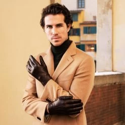Marco (brown) - Italian Lambskin Leather Gloves With Brown Rabbit Fur Lining -Fratelli Orsini Shop Marco 1 85e64ca2 62ef 41ed a99f fae0ebaac13d