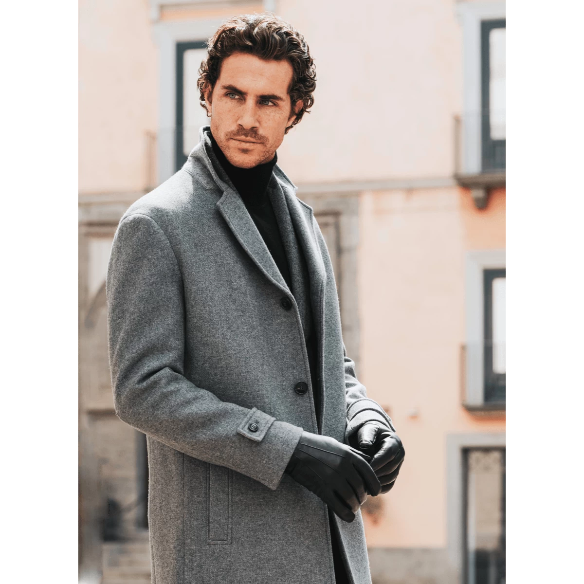 Marco (black) - Italian Lambskin Leather Gloves With Brown Rabbit Fur Lining 8 Marco (black) - Italian Lambskin Leather Gloves With Brown Rabbit Fur Lining - Image 8