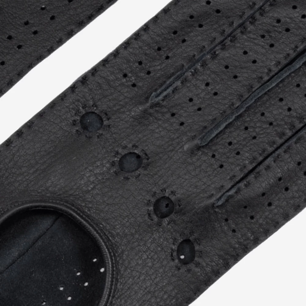 Maria (black) - Italian Driving Gloves Made Of American Deerskin Leather 2 Maria (black) - Italian Driving Gloves Made Of American Deerskin Leather - Image 2