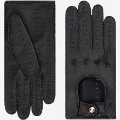 Maria (black) - Italian Driving Gloves Made Of American Deerskin Leather