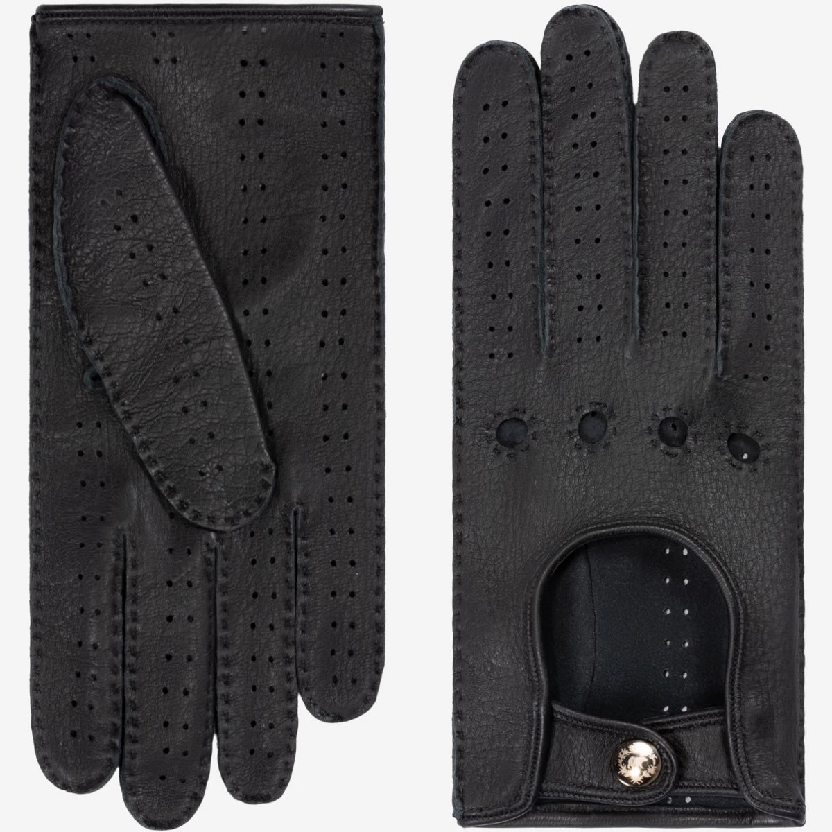 Maria (black) - Italian Driving Gloves Made Of American Deerskin Leather 1 Maria (black) - Italian Driving Gloves Made Of American Deerskin Leather