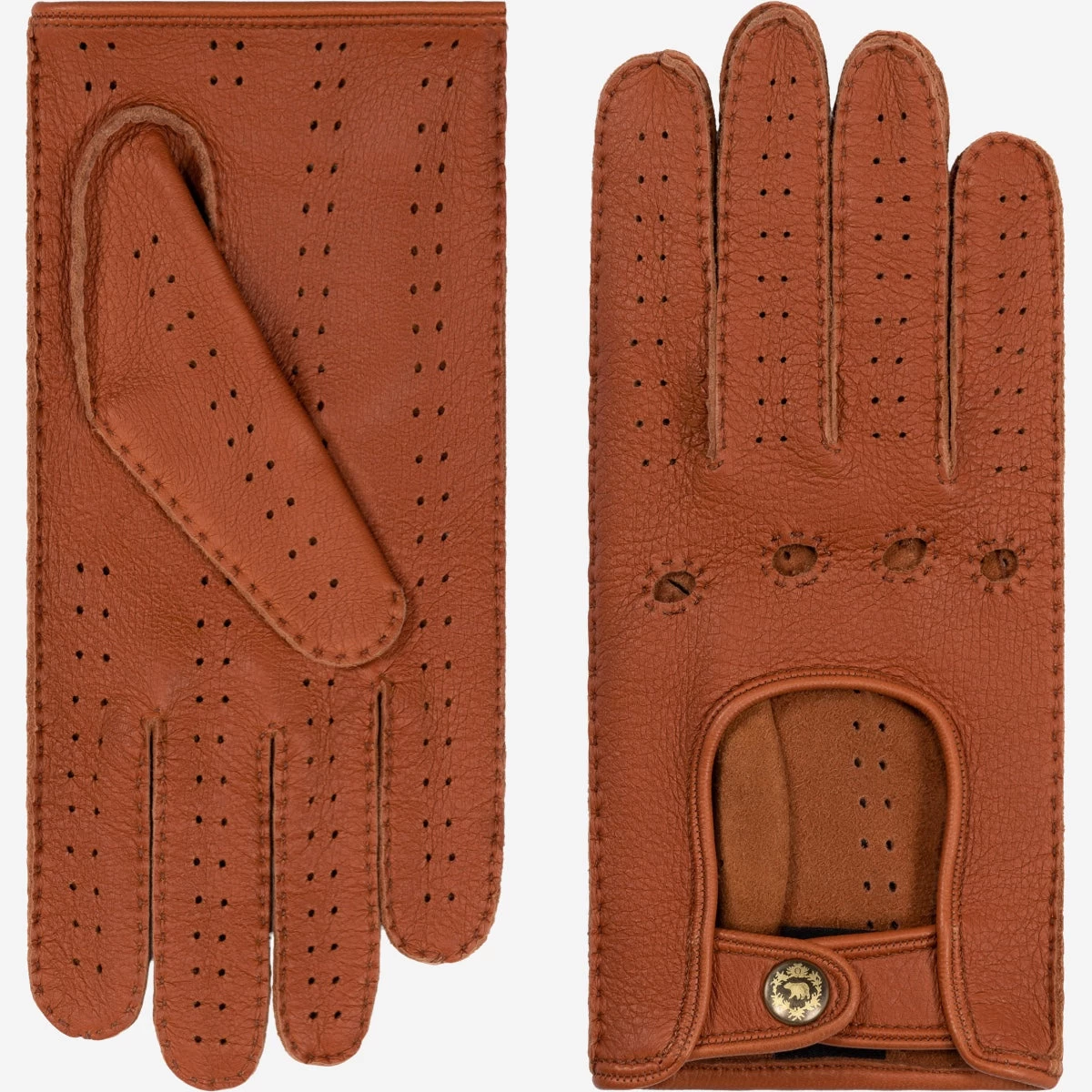 Maria (brown) - Italian Driving Gloves Made Of American Deerskin Leather 1 Maria (brown) - Italian Driving Gloves Made Of American Deerskin Leather