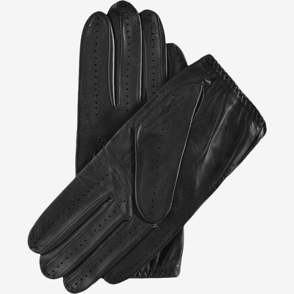 Mario (black) - Italian Lambskin Leather Driving Gloves 2 Mario (black) - Italian Lambskin Leather Driving Gloves - Image 2