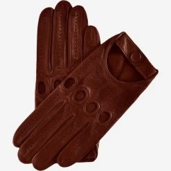 Mario (brown) - Italian Lambskin Leather Driving Gloves & Touchscreen Feature