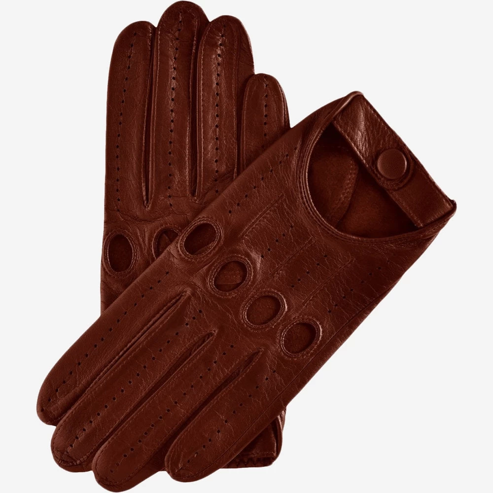 Mario (brown) - Italian Lambskin Leather Driving Gloves 1 Mario (brown) - Italian Lambskin Leather Driving Gloves