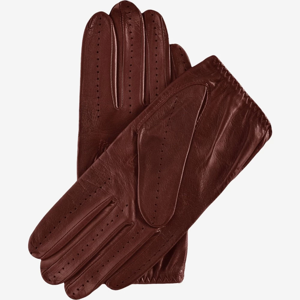 Mario (brown) - Italian Lambskin Leather Driving Gloves 2 Mario (brown) - Italian Lambskin Leather Driving Gloves - Image 2
