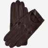 Mario (dark Brown) - Italian Lambskin Leather Driving Gloves & Touchscreen Feature