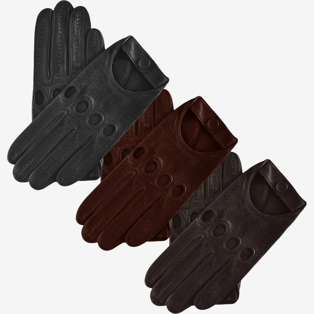 Mario (brown) - Italian Lambskin Leather Driving Gloves 3 Mario (brown) - Italian Lambskin Leather Driving Gloves - Image 3