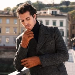 Antonio (brown) - Italian Peccary Leather Gloves With Cashmere Lining 19 Antonio (brown) - Italian Peccary Leather Gloves With Cashmere Lining -Fratelli Orsini Shop Peccary Brown 4