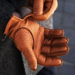 Antonio (brown) - Italian Peccary Leather Gloves With Cashmere Lining 20 Antonio (brown) - Italian Peccary Leather Gloves With Cashmere Lining -Fratelli Orsini Shop Peccary Brown 5