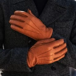 Antonio (brown) - Italian Peccary Leather Gloves With Cashmere Lining 22 Antonio (brown) - Italian Peccary Leather Gloves With Cashmere Lining -Fratelli Orsini Shop Peccary Brown 7