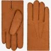 Antonio (brown) - Italian Peccary Leather Gloves With Cashmere Lining