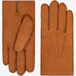 Antonio (brown) - Italian Peccary Leather Gloves With Cashmere Lining
