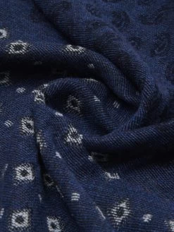 Federico (grey/blue) - Warm And Soft Italian Scarf From Wool Blend -Fratelli Orsini Shop RS237 blue 2